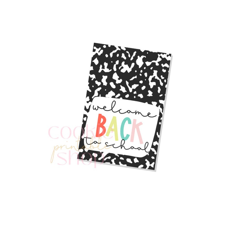welcome back to school rectangle tag - digital download