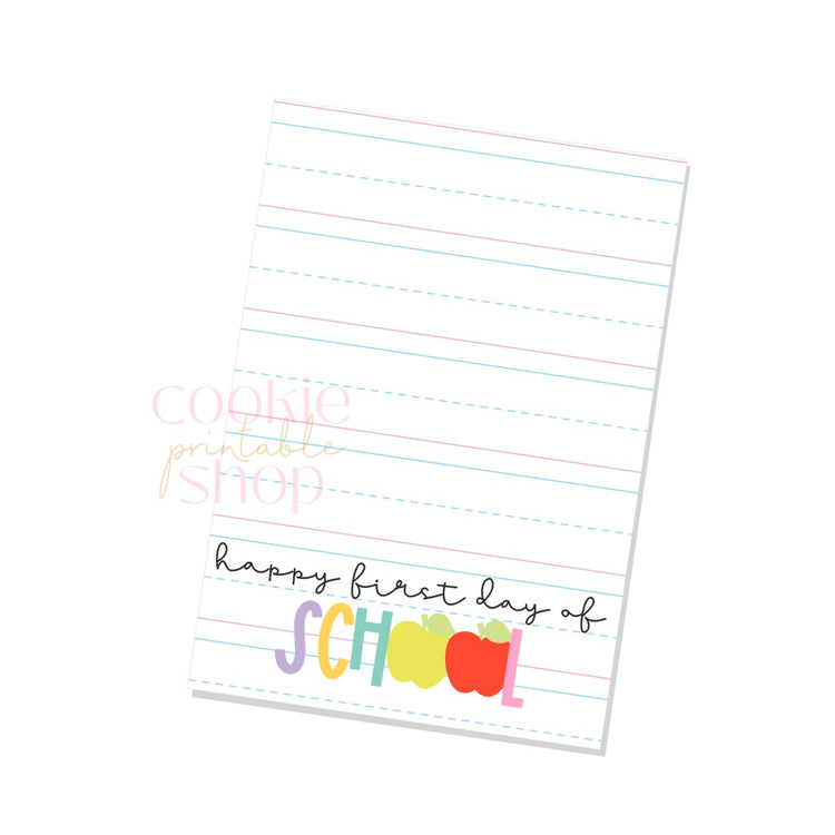 happy first day of school cookie card - digital download