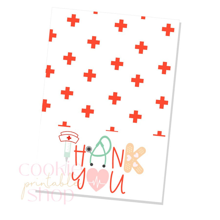 thank you nurse cookie card - digital download