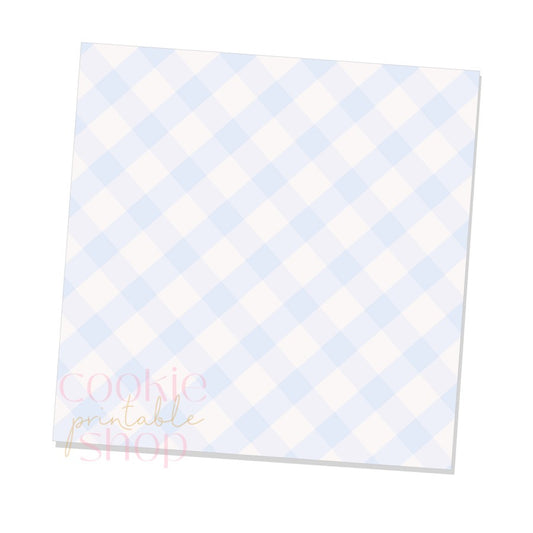 baby blue gingham box backers for multiple sizes - digital download