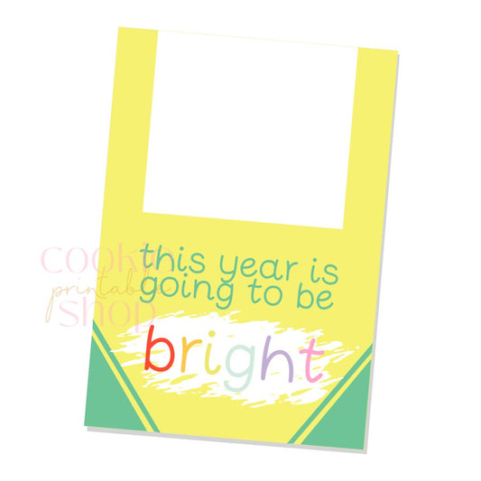 back to school box front printable - 3.5" wide by 5" tall  - digital download