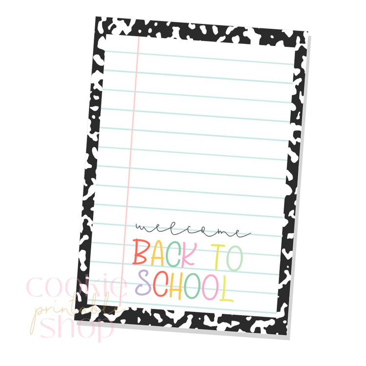 welcome back to school cookie card - digital download