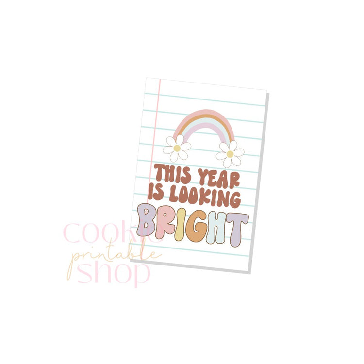 this year is looking bright rectangle tag - digital download