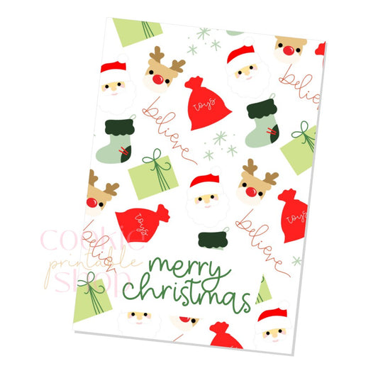 merry christmas cookie card - digital download