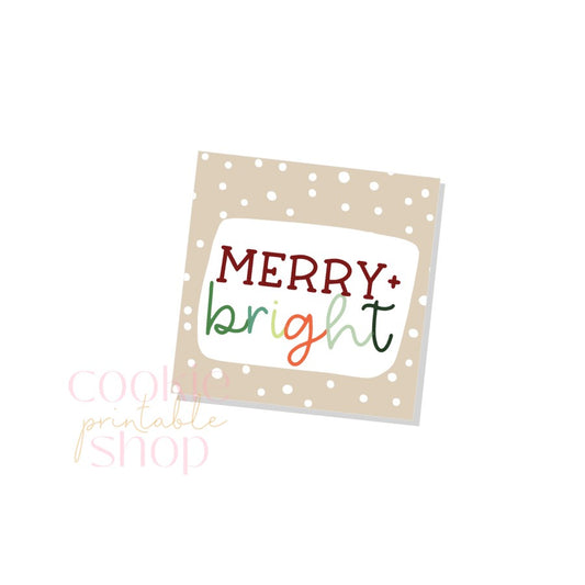 merry & bright tag - digital download