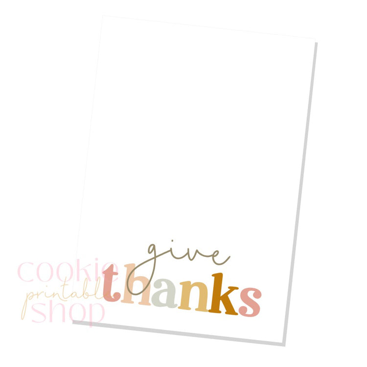 give thanks cookie card - digital download