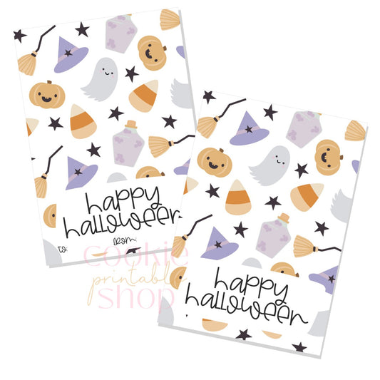 happy halloween cookie card - digital download