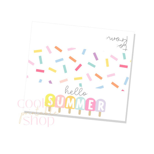 hello summer bag topper - digital download