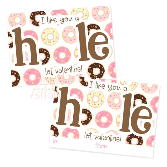 i like you a hole lot cookie card - digital download