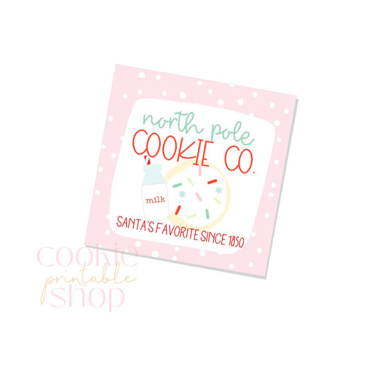 north pole cookie co label 3" - digital download