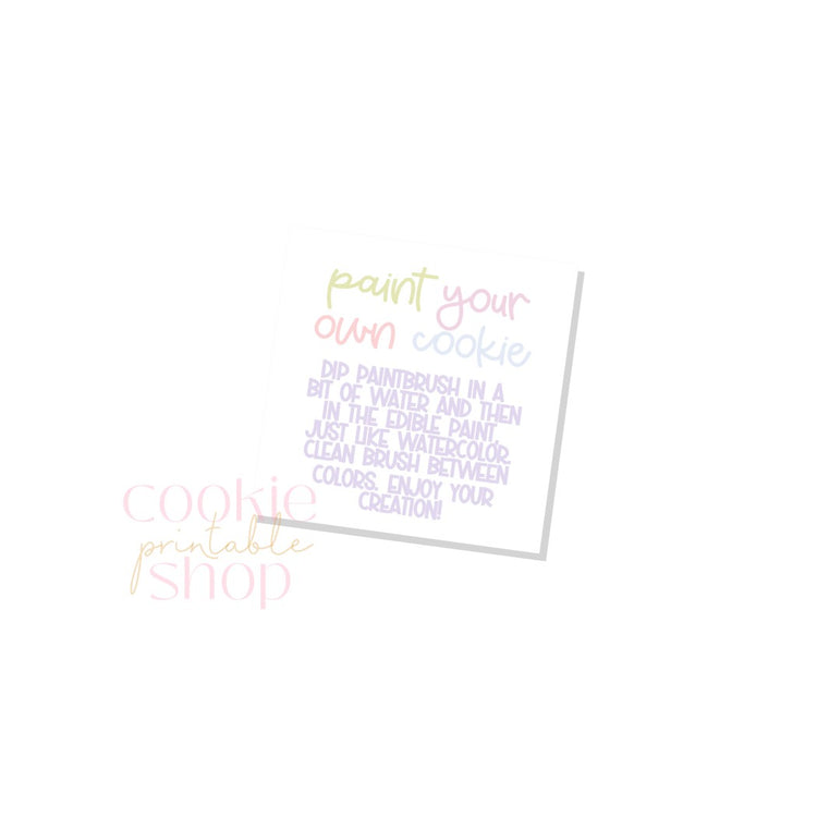 easter paint your own cookie 2.5 inch square tag - digital download