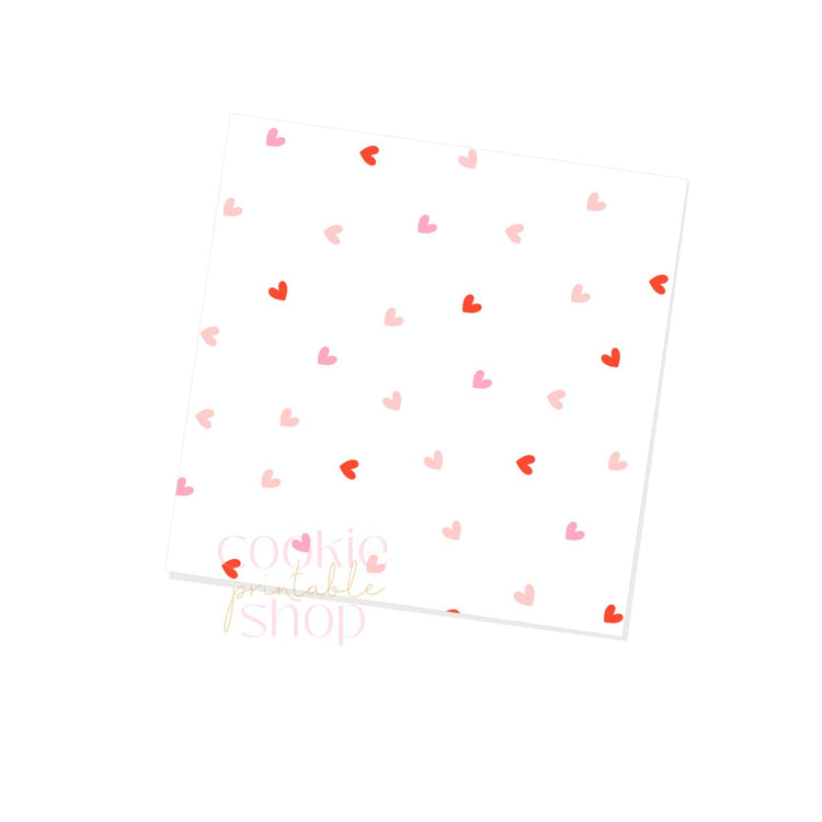 small pink & red hearts box backers for multiple sizes - digital download