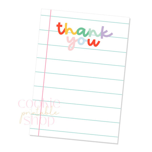 thank you cookie card - digital download