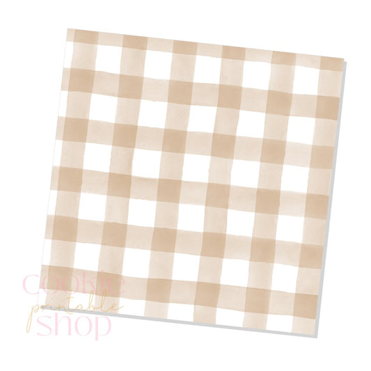 tan gingham box backers for multiple sizes - digital download