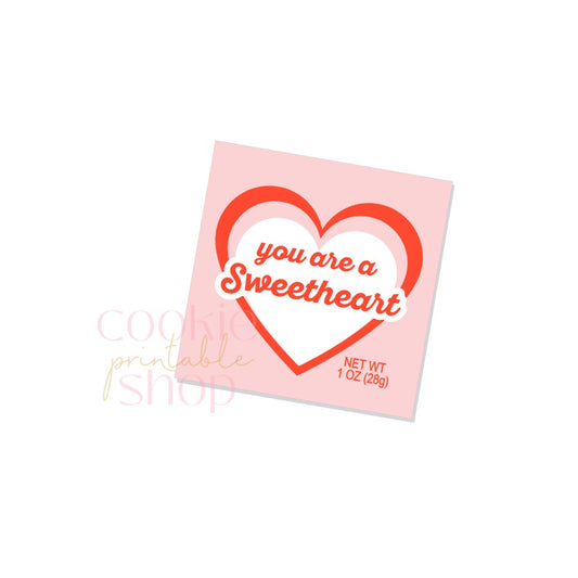 you are a sweetheart valentine tag - digital download