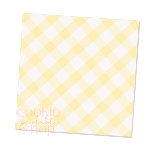 yellow gingham box backers for multiple sizes - digital download